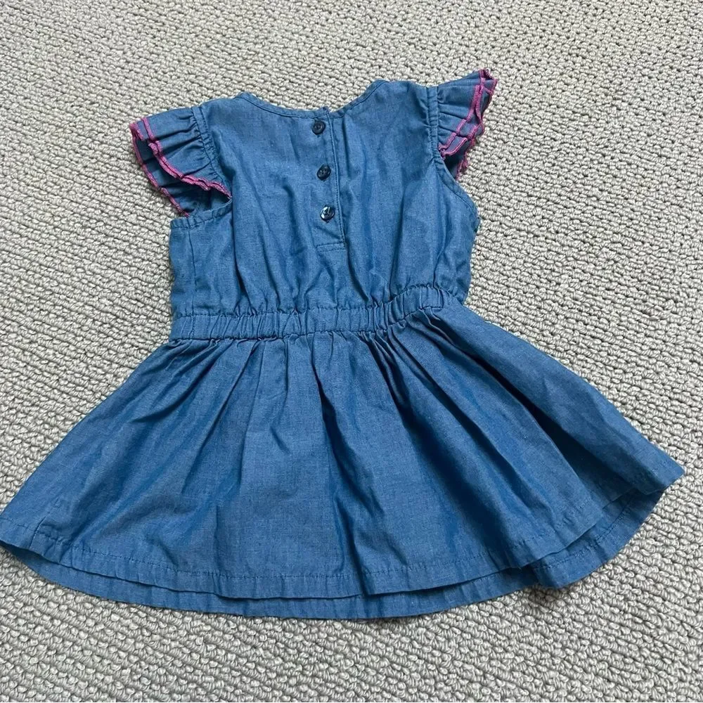 🍭6/$30 Kids Headquarters Chambray Multicolored Flutter Sleeve Top / Tunic 2T